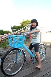 水色の自転車